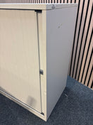 Switch White wooden tambour unit with storage shelf and sliding door (H 79 x W 80 x D 43 cm) 3 image