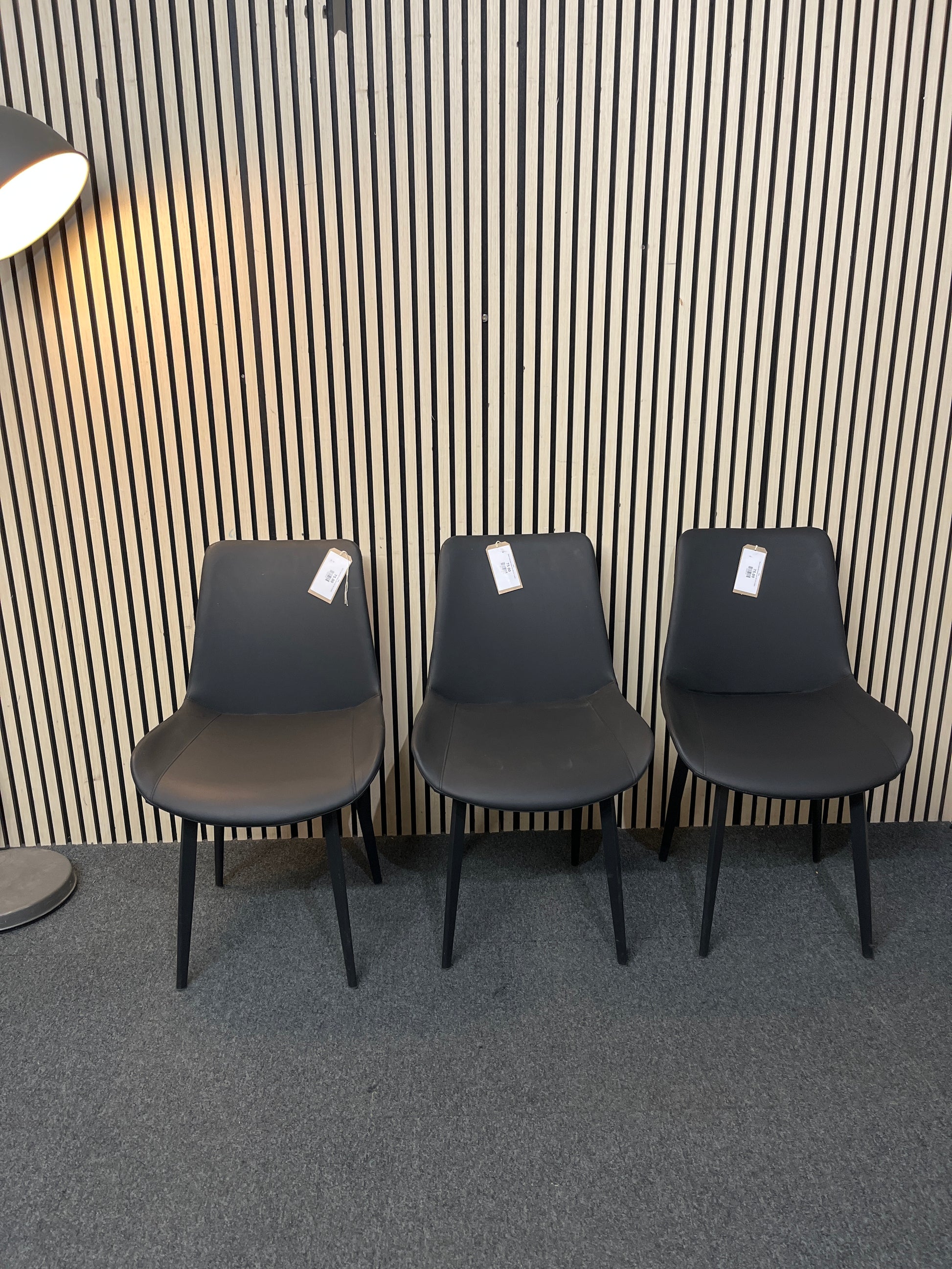 Black Leatherette dining chair (SET OF 3) 43834