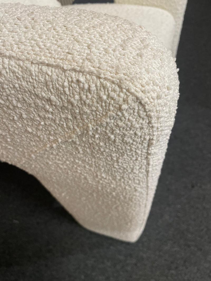 cream fabric curved back occasional armchair with cushion  44601