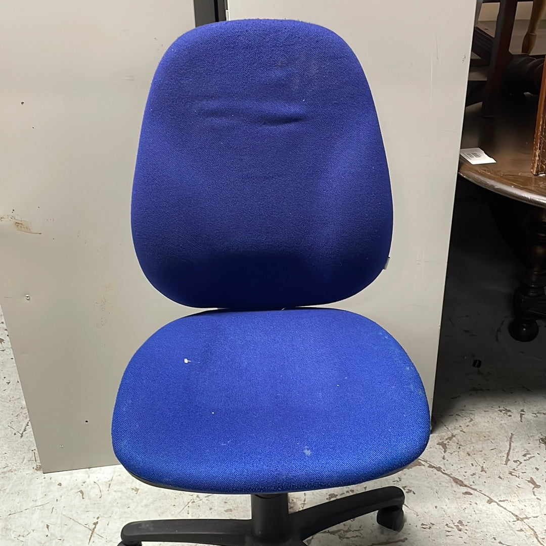 Blue fabric swivel chair
