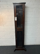 Switch Solid dark wood carved details 2 glass door display unit with legs (H 170 x W 38 x D 25 cm) 1325 2 image