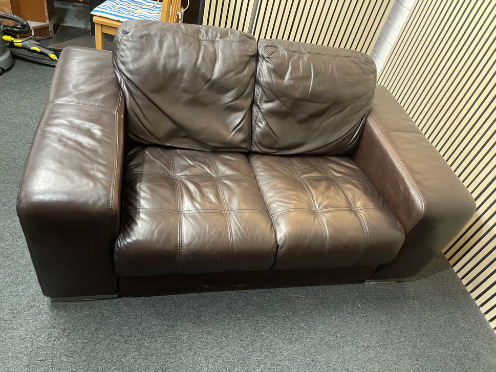 3+2 soft dark brown leather sofa suite 2425