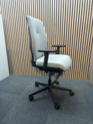 Switch Grey secondhand fabric swivel chair with adjustable arms and 5 star swivel base 3 image