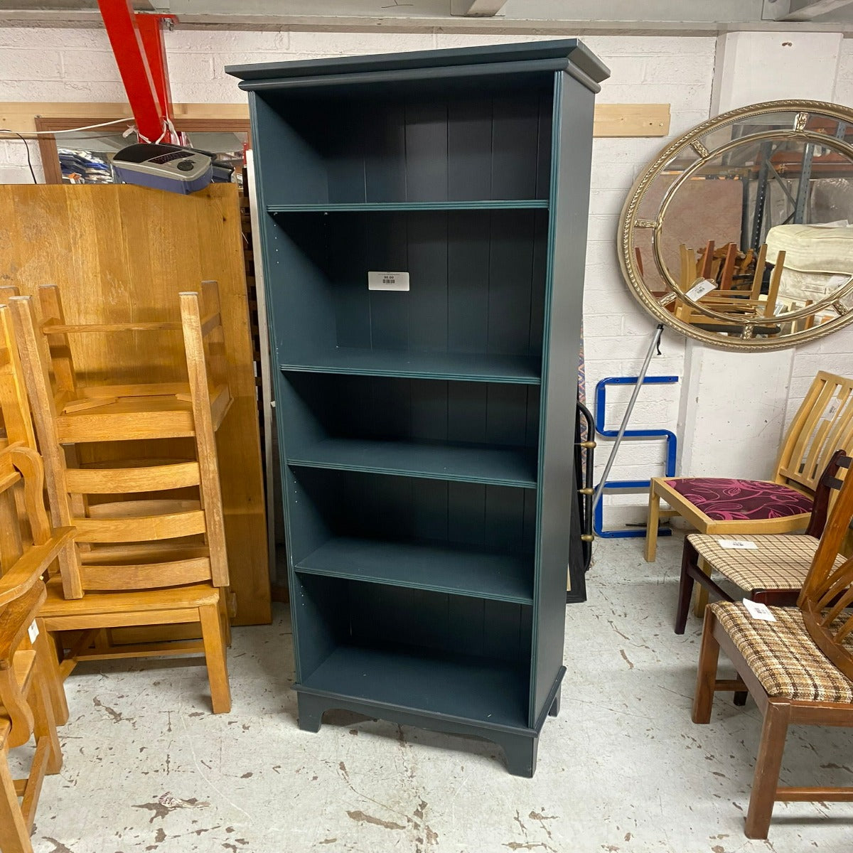 navy laminate painted bookcase Q3123