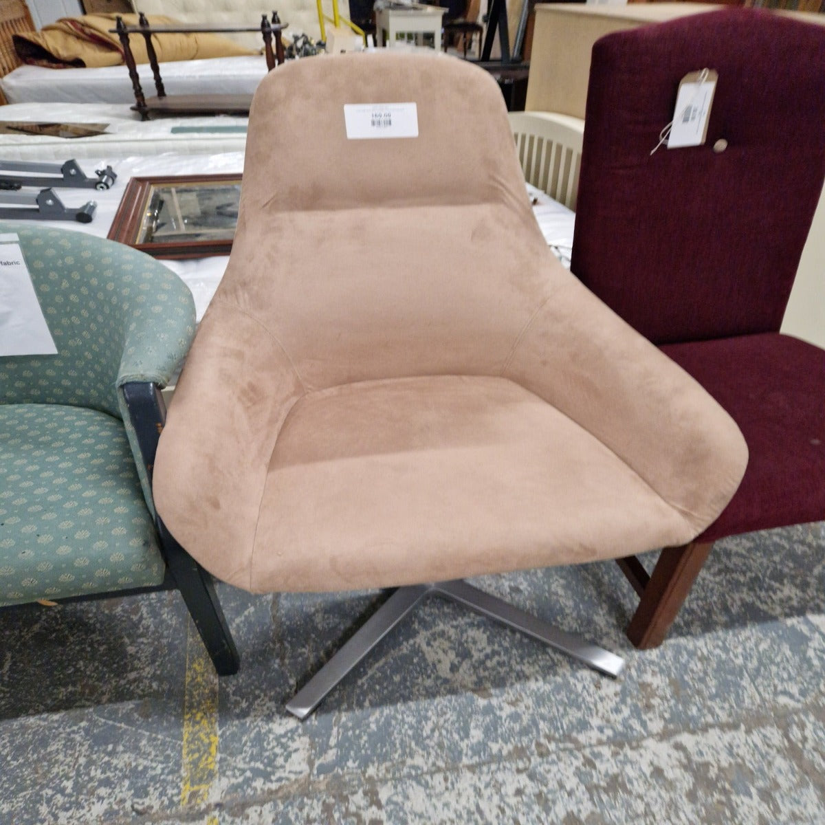 Juna high back fabric lounge chair w chrome base