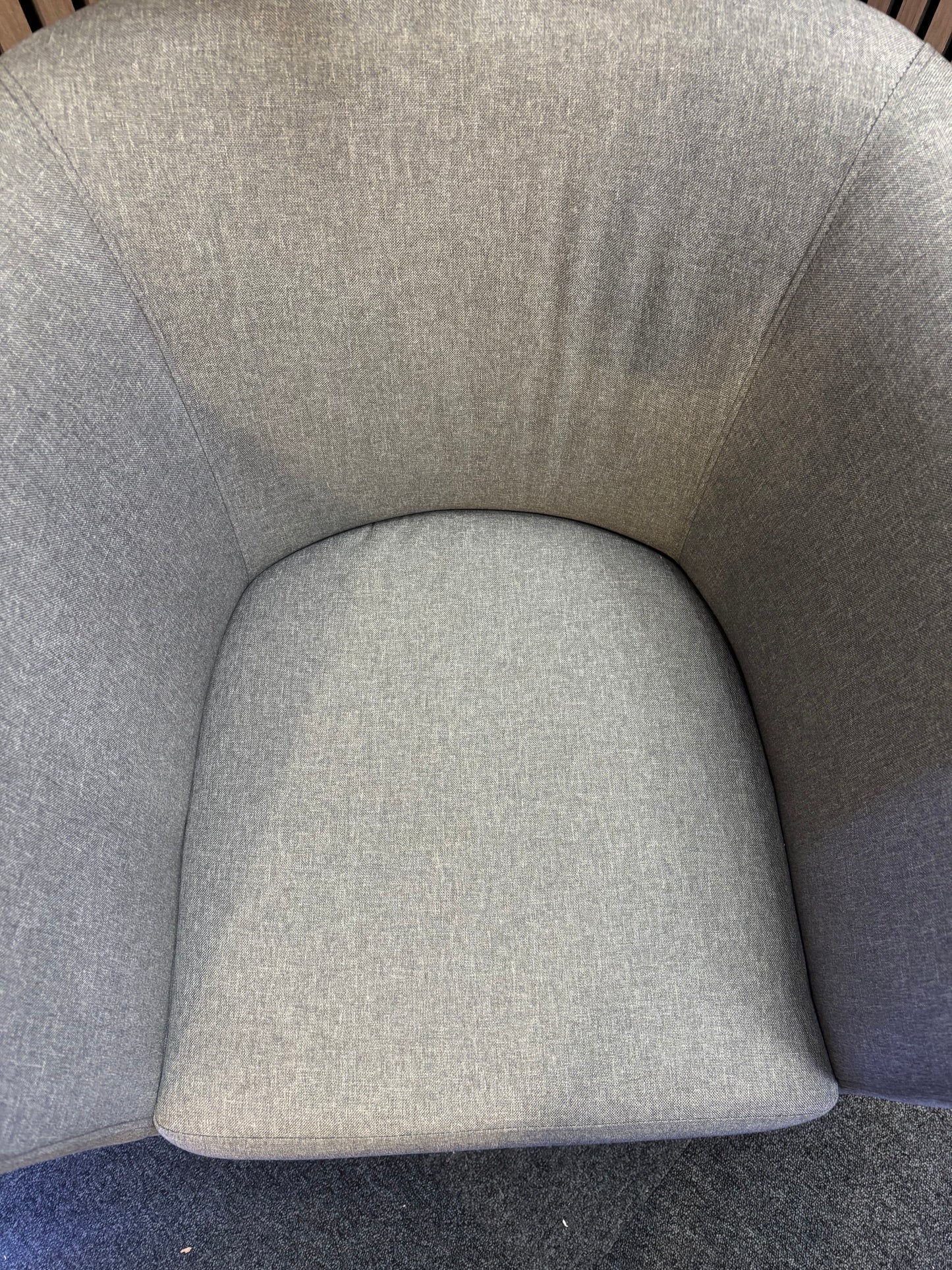 Luxe single fabric tub chair in grey - Ex Demo, out of box
