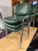 Switch Green vinyl stacking meeting chair, chrome frame 3 image