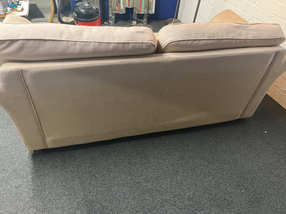 Large 2 seater oatmeal fabric sofa 2225