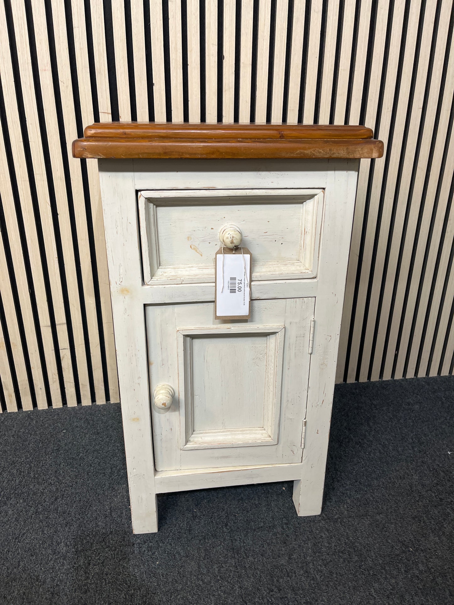 1 door 1 drawer cream painted solid wood locker 3126