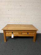 Switch Waxed pine low rectangular coffee table with drawers 3225 2 image