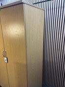 Switch Tall dark oak 2 door storage unit with internal shelves and silver handles 189Hx106Wx60D  J3933 3 image