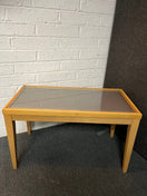 Switch Solid wood light stained rectangular coffee table with glass top  2224 2 image