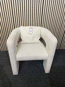 cream fabric curved back occasional armchair with cushion  44601