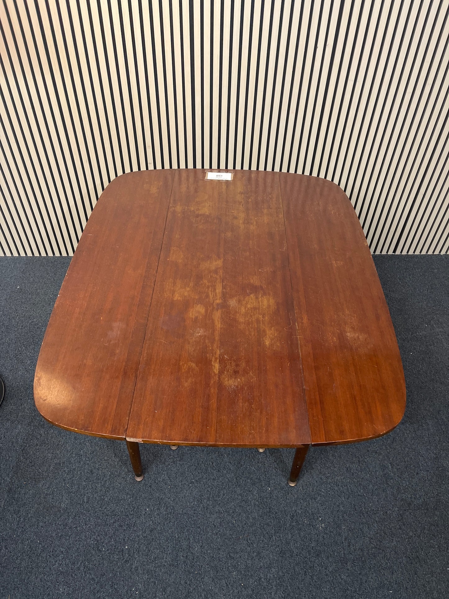 Retro teak stained drop leaf kitchen table (L 112 x W 133) 3325