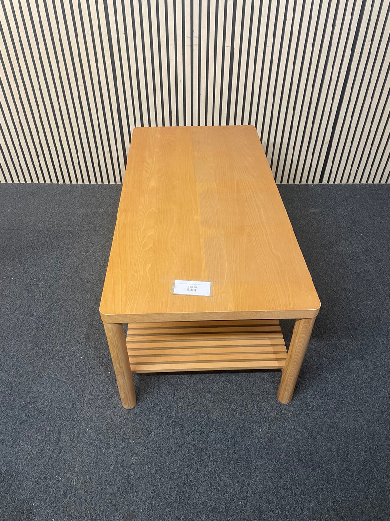 Modern rectangular oak coffee table with shelf (H 50 x 120 x D 60 cm)  44599
