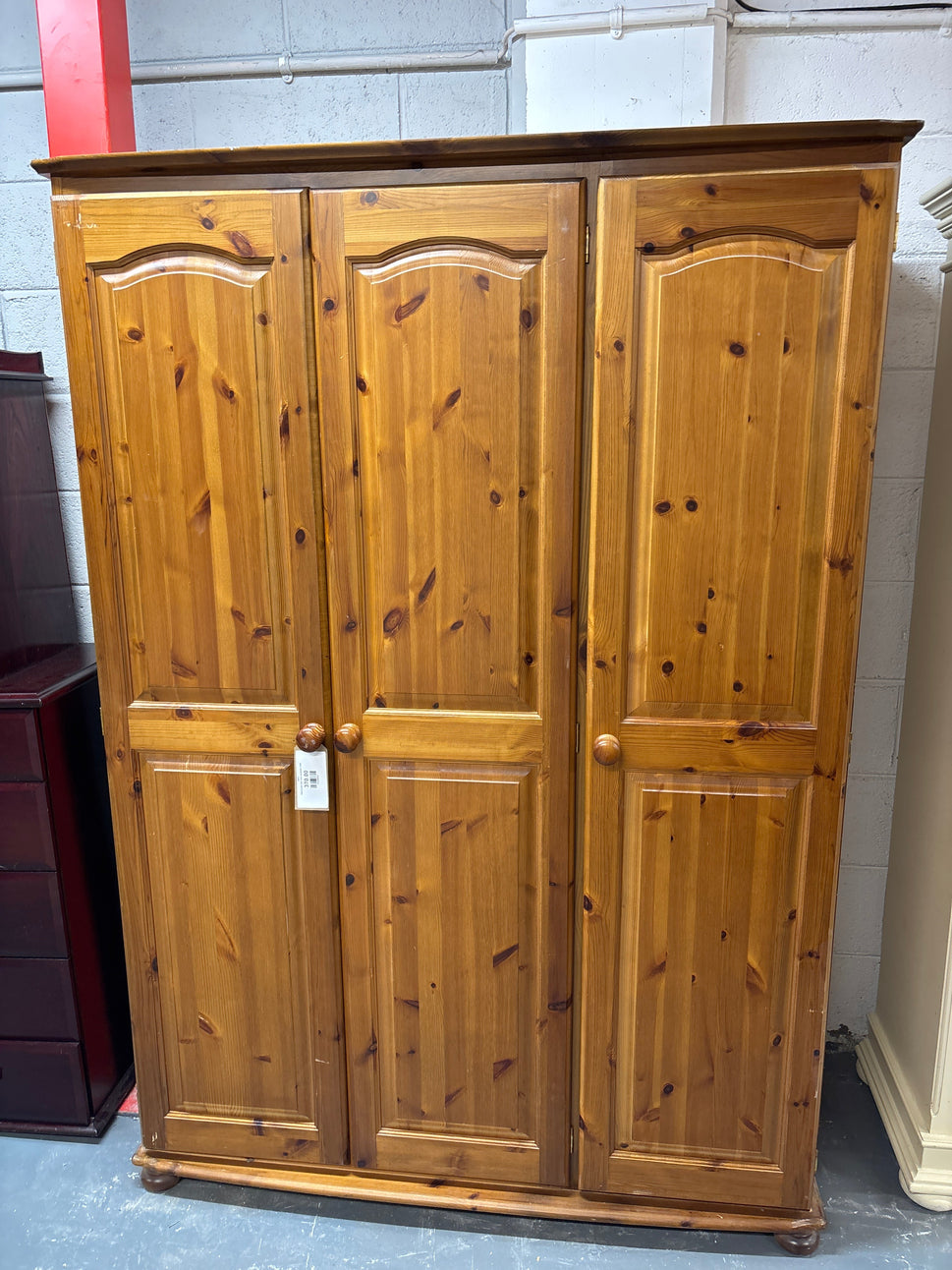 Natural pine tall 3 door wardrobe  3125