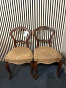 Switch Pair of mahogany spoon back dining chairs with brown floral fabric 3126 2 image