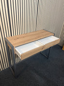 Switch Oak laminate and dark metal framed console table with drawers (H 75 x W 100 x D 36 cm) 1126 3 image