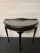 Switch Mahogany half moon table with glass top  1325 2 image