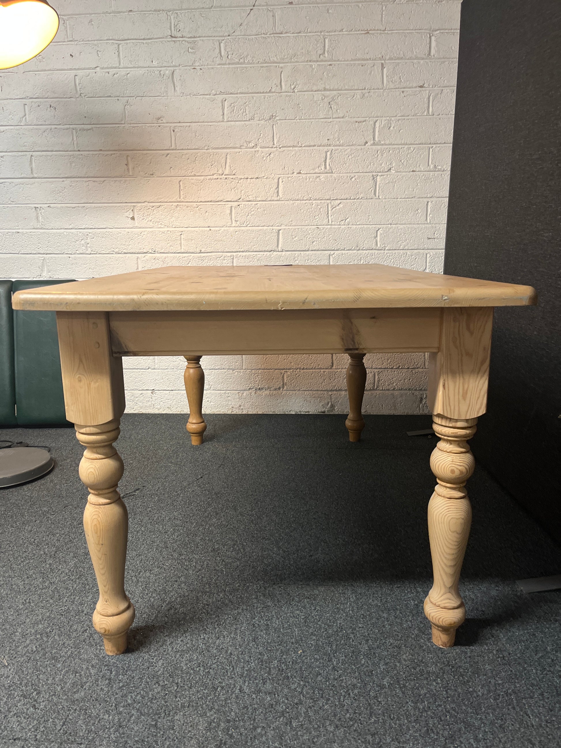 Solid pine large farmhouse rectangular kitchen table (L 153 x W 92 cm) 2225