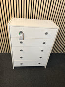 Switch White laminate 5 drawer chest of drawers (H 90 x W 66 x D 33 cm) 43758 3 image