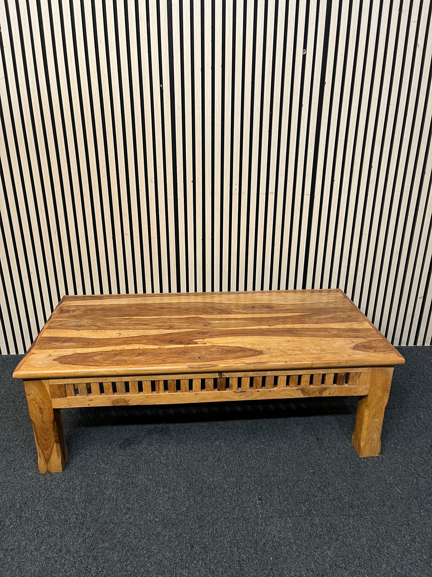 Solid Indonesian teak low rectangular coffee table 43679