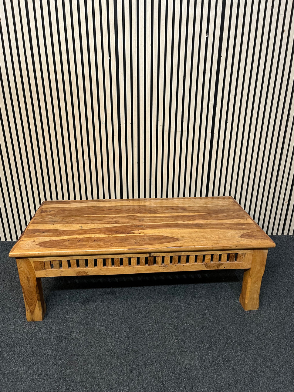 Solid Indonesian teak low rectangular coffee table 43679