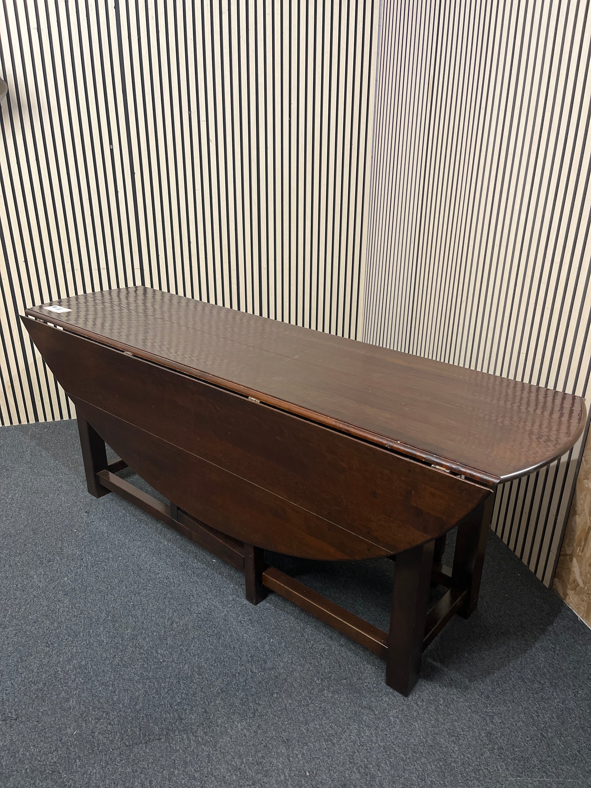 Stag solid dark wood drop leaf dining table  2226