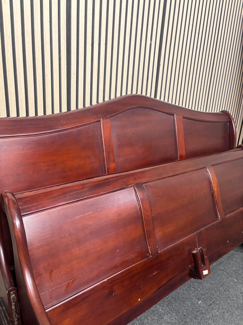 Mahogany finish sleigh bed frame 5ft king size  44779