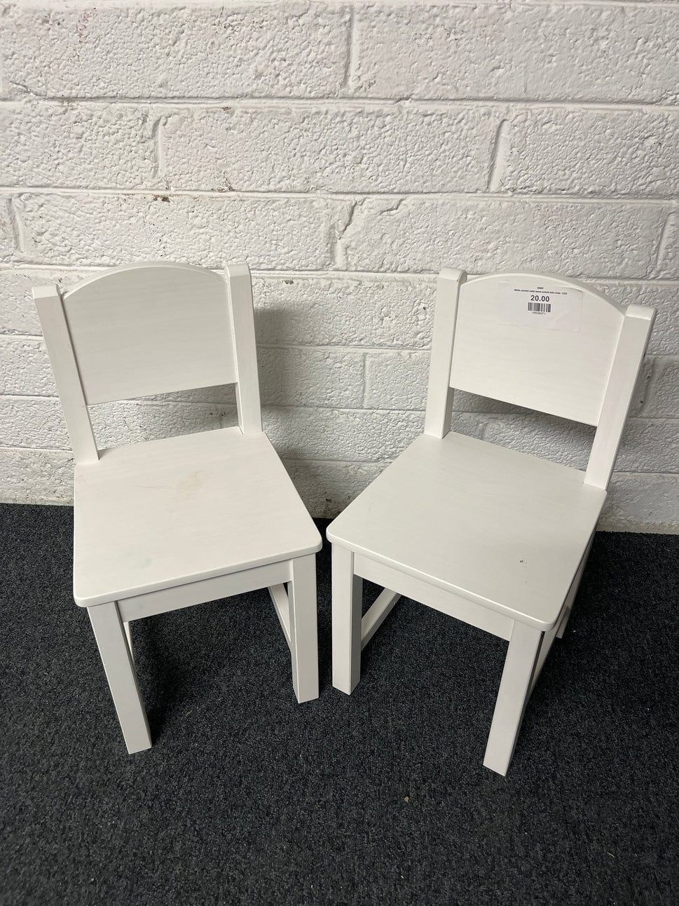 White painted solid wood sudvik kids chair  1225