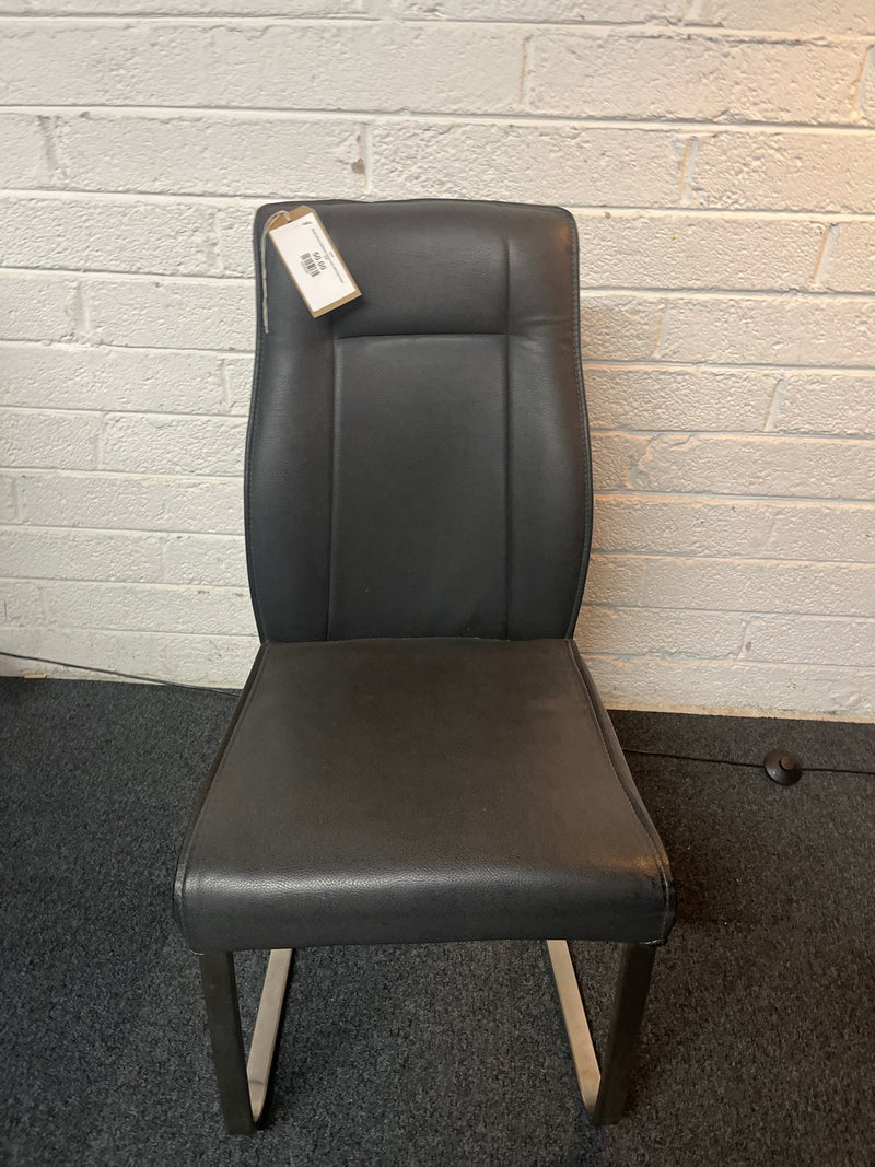 Modern Black leatherette Dining chair with metal frame  1225