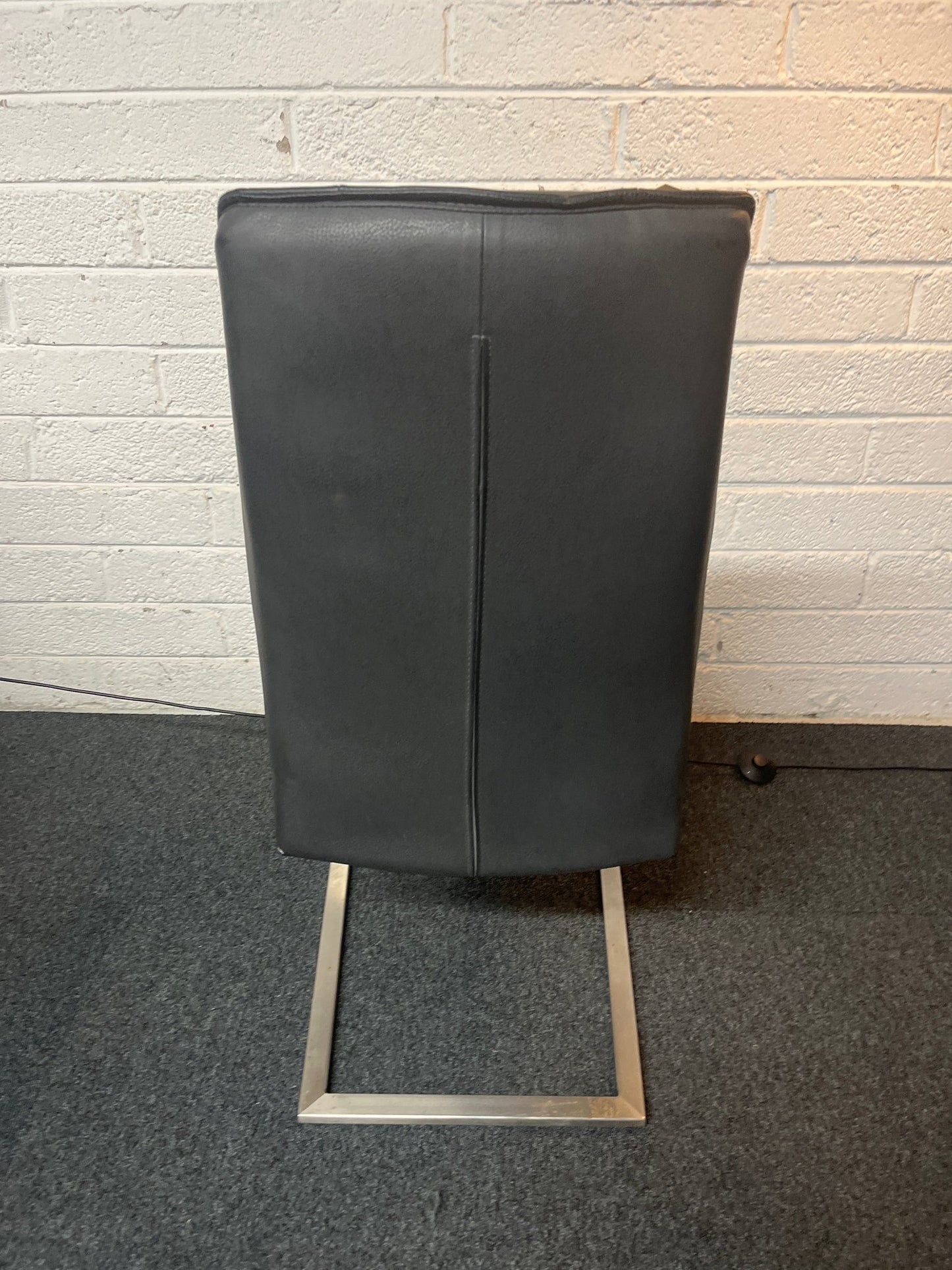 Modern Black leatherette Dining chair with metal frame  1225