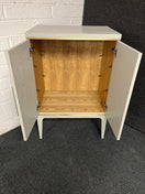 Switch Grey painted solid oak 2 door storage unit with brass handles (H 1000 x W 650 x D 450 mm) 1225 2 image