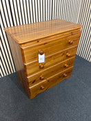 Switch Solid pine chest with three drawers and round wooden knobs. (H 82 x W 75 x D 42 cm)  44279 2 image