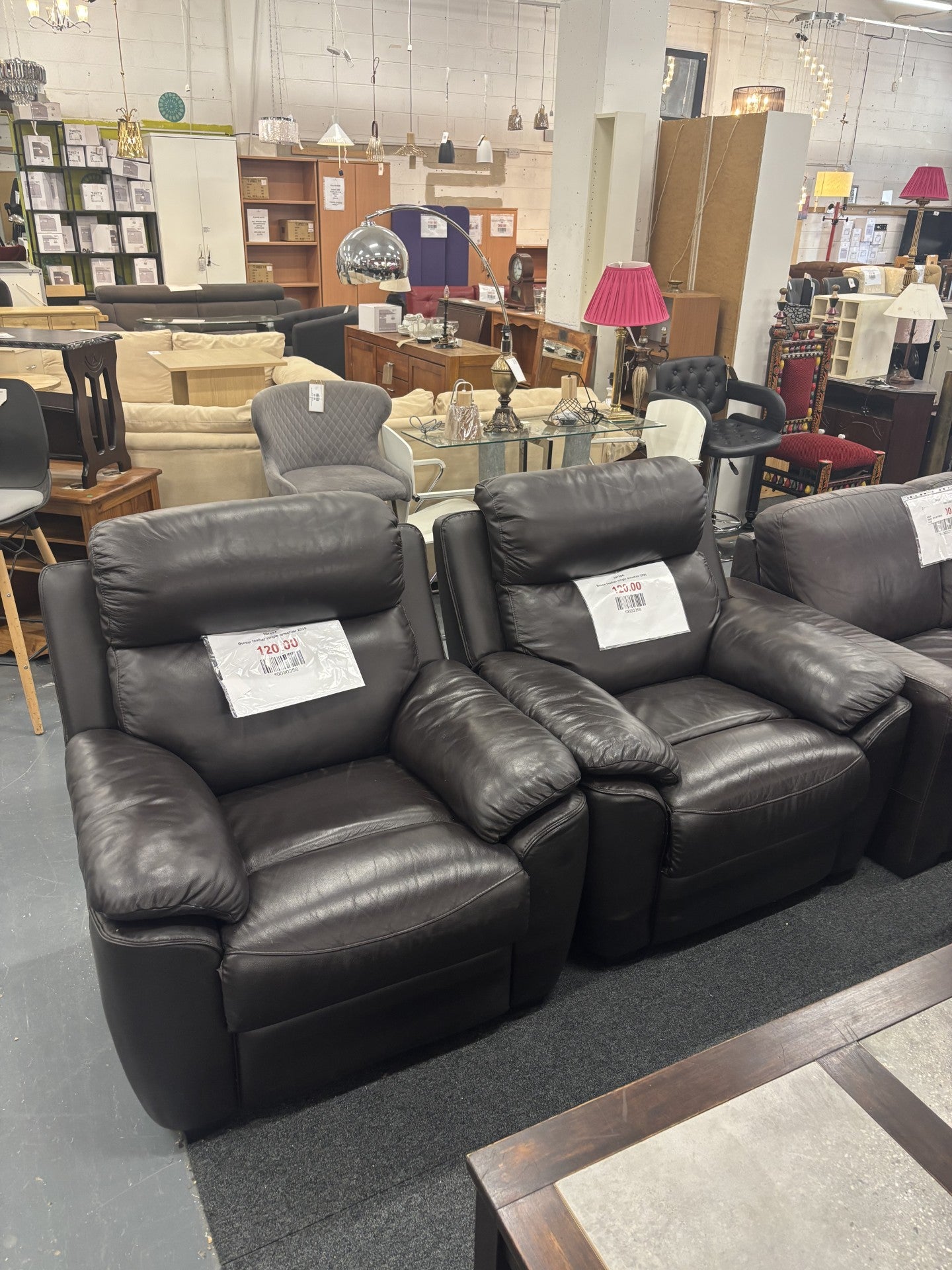 Brown leather single armchair 2225