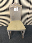 Switch Solid wood rattan back dining chair with cream seat fabric 1126 3 image