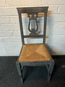 Switch Grey painted ornate dining chair with rattan seat. 6 matching in stock. Can be sold as a set or individually  3225 3 image