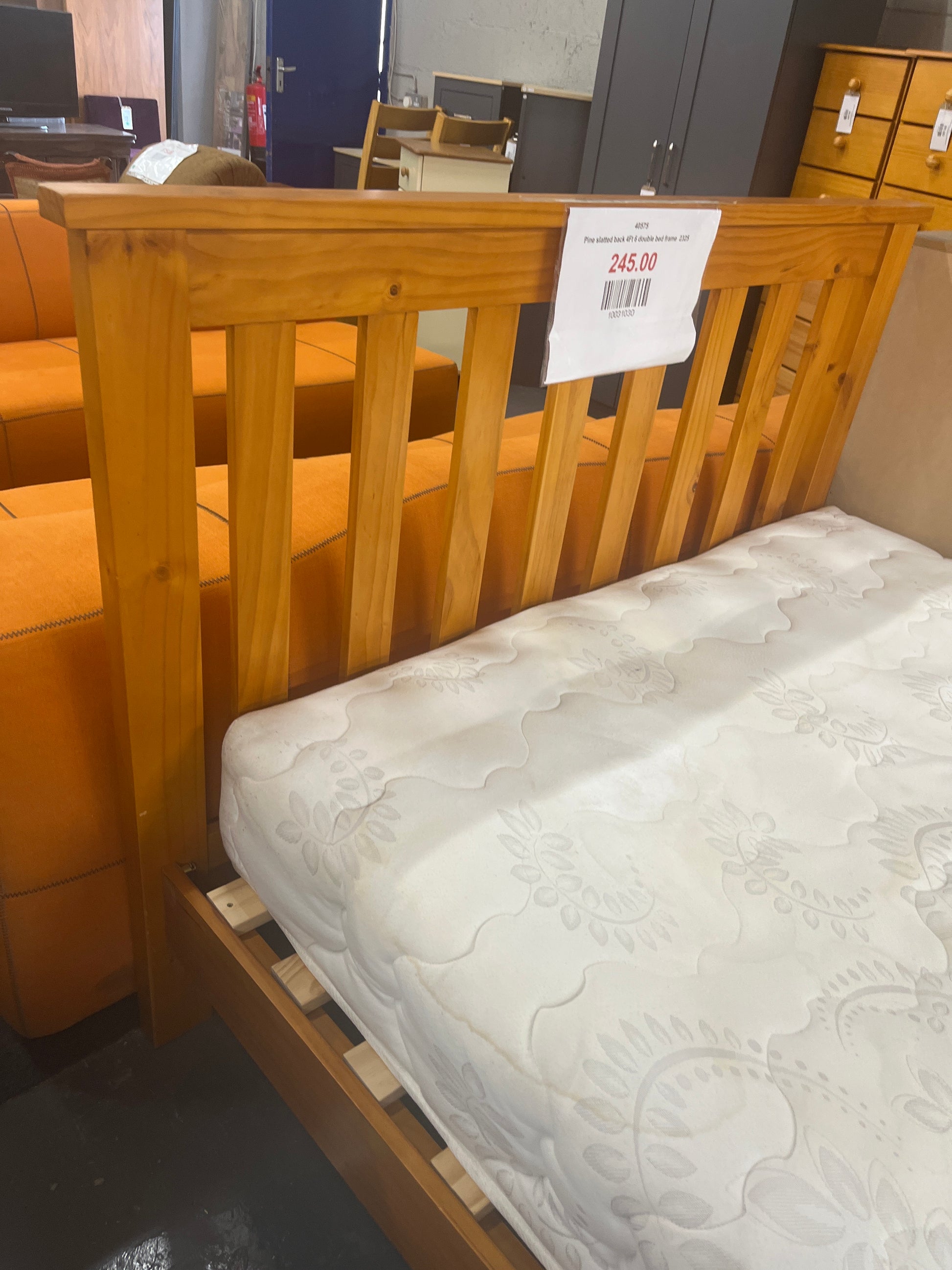 Pine slatted back 4Ft 6 double bed frame  2325