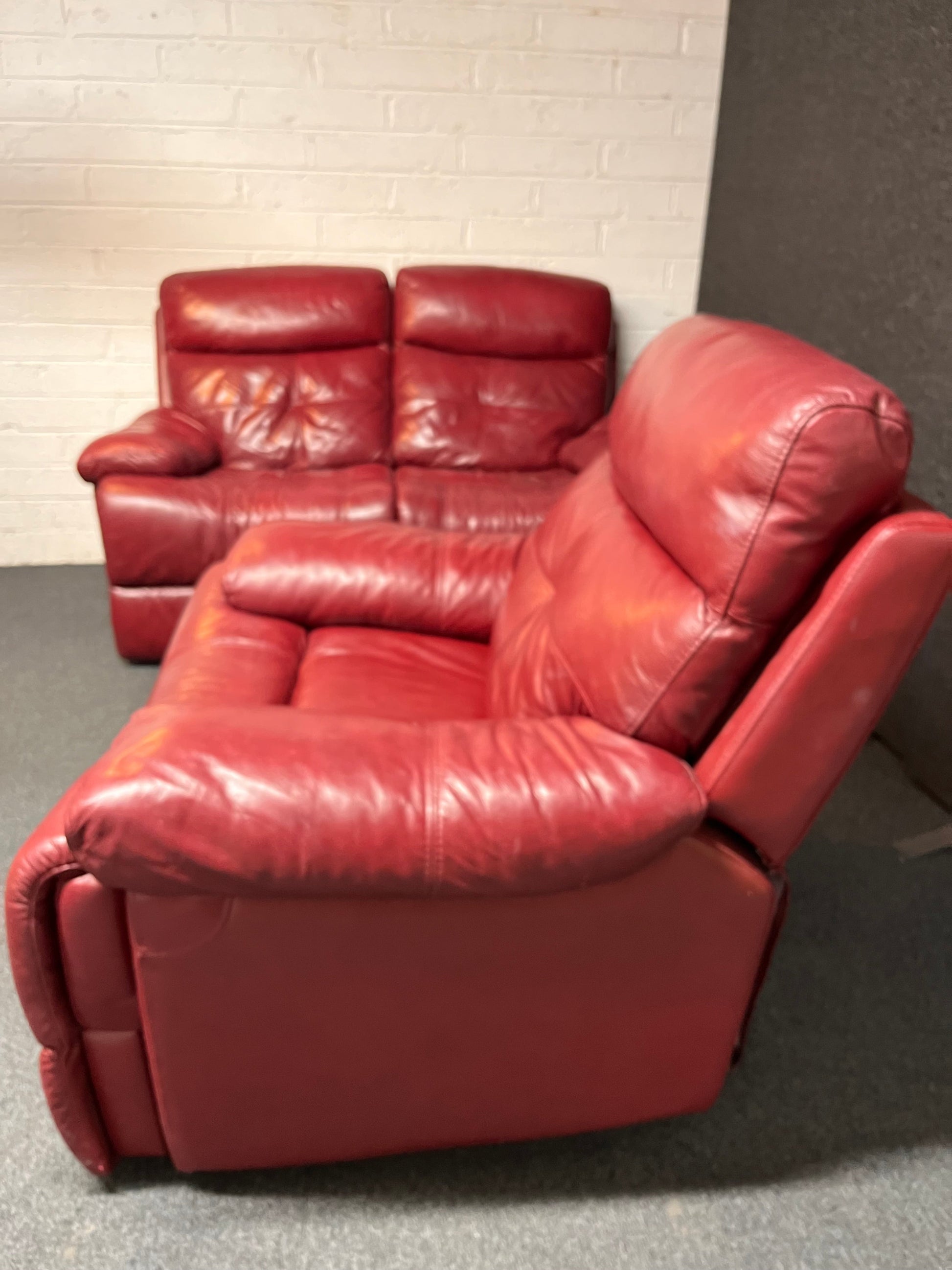 2+1 real wine leather recliner sofa suite 2225