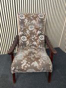 Switch Low Fireside fabric chair with fabric and dark wood arms 2425 3 image