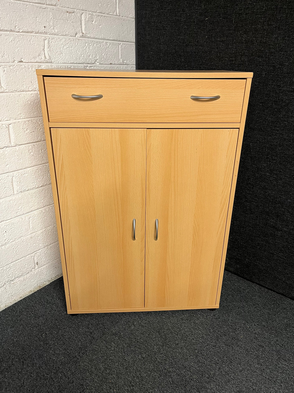 Beech laminate storage unit WITH BASE DRAWER (H 1160 x W 790 xD 390 mm) 1225