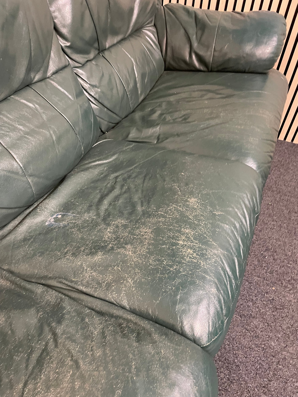 3+1+1 dark green soft leather suite  2425