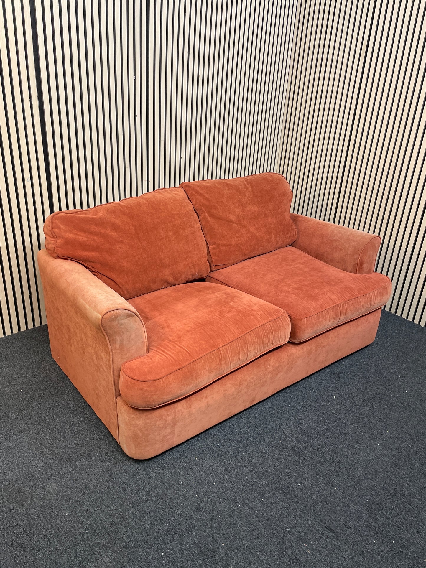 Red fabric 2 seater sofa bed (Width 160 cm) 1126