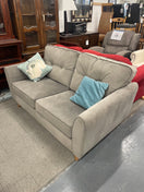 Modern two seater sofa in grey velvet with buttoned back, width 180 cm, depth 93 cm  44710