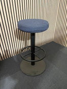 Switch Ex-Demo Navy Fabric Round High Stool w/ Foot Rest 2 image