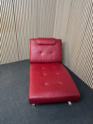 Switch Real Italian wine leather lounger sofa with chrome metal frame. Dims 126Lx80D 2425 2 image