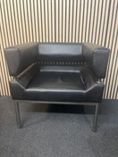 Switch Black faux leather tub chair with chrome legs   44143 2 image