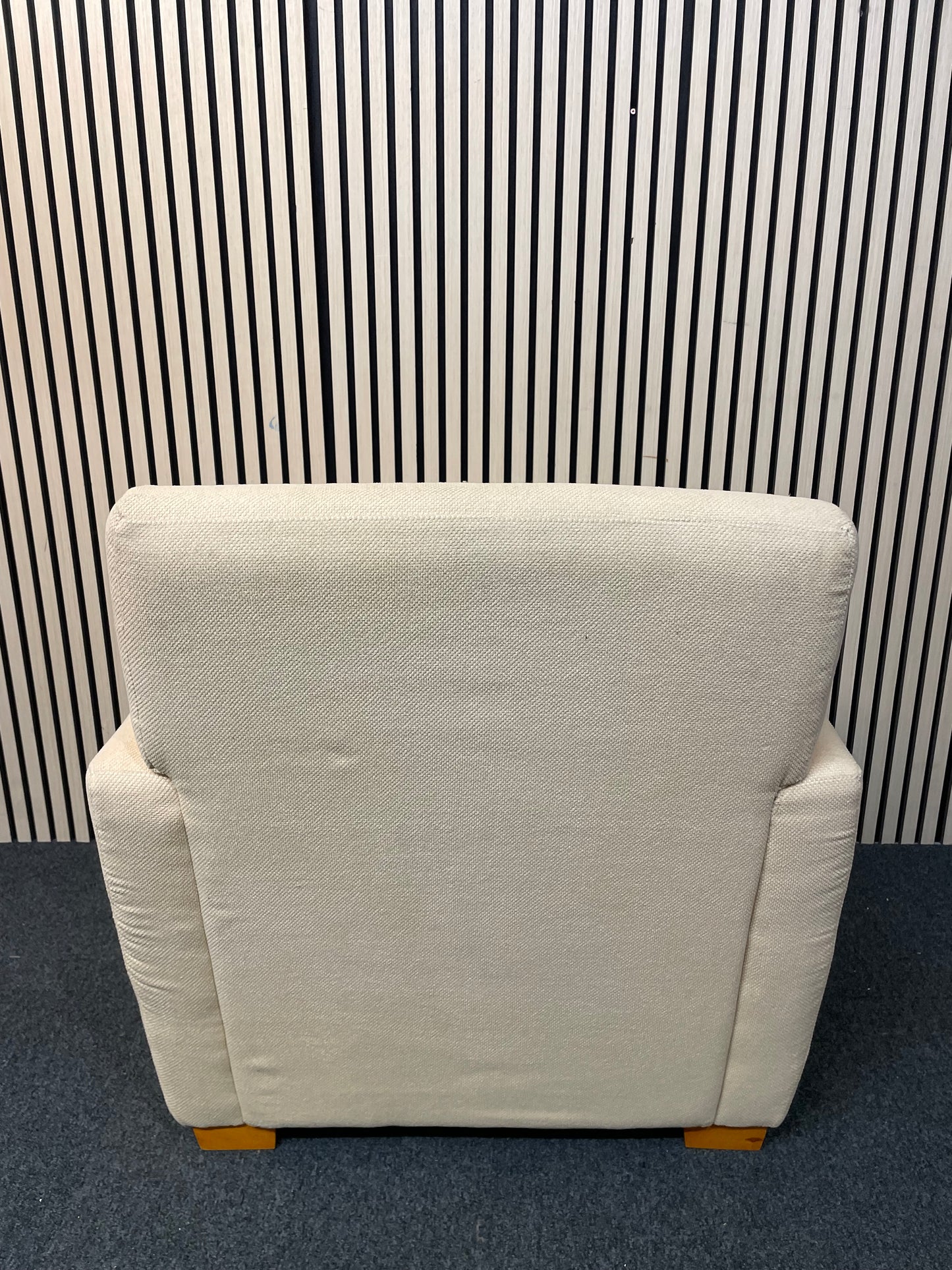 High back modern oatmeal fabric armchair 4225