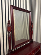 Switch Ornate 4 drawer long stag mahogany bedroom dressing table with mirror (H 152 x W 104 x D 55 cm) 2226 2 image