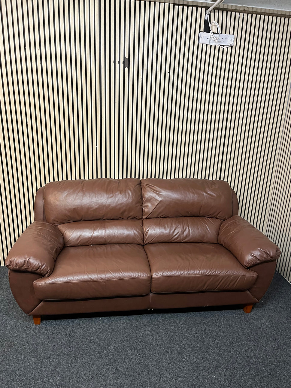 3+2 Dark brown leather suite 1126